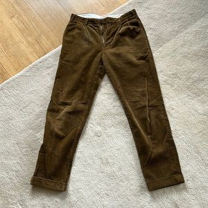 Wallace & Barnes pleated cuffed corduroy pants 30x32